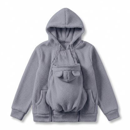 MAMORA Tragehoodie in Grau mit herausnehmbarem Vorderteil